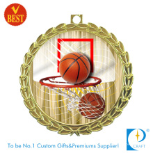 China personalizado impresso antiga medalha de basquete de chapeamento de ouro com carimbo de cobre